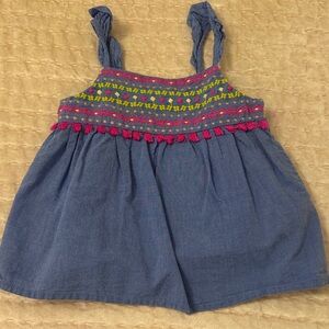 Cat & Jack Blue Dress with Pink and Green Accents